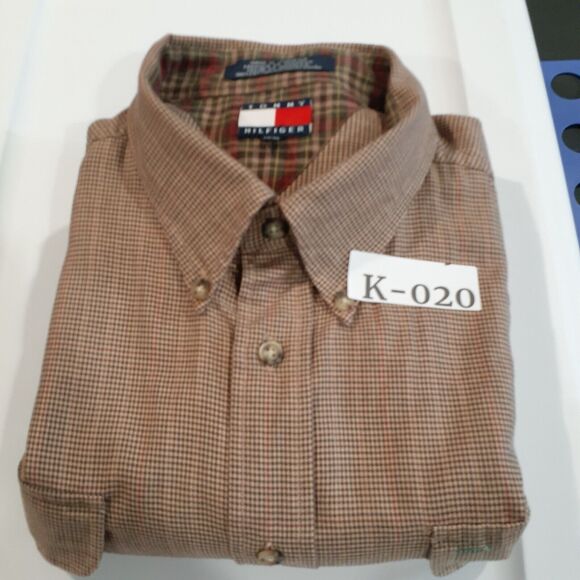 Tommy Hilfiger Mens Shirt XL Brown Long Sleeve Button Down 100% Cotton - Picture 7 of 7